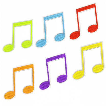 colorful music note embroidered patches iron on