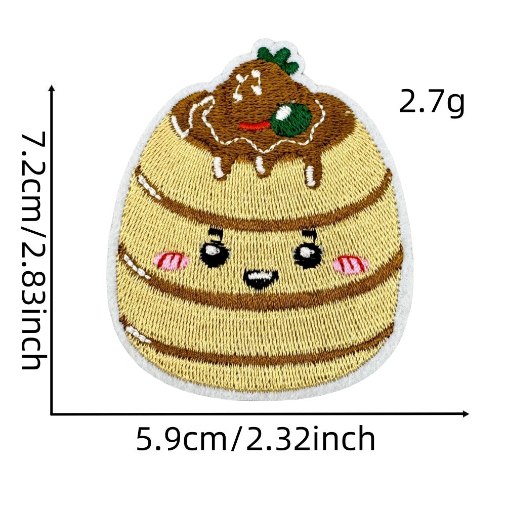 cute food embroidered patches burger boba ice cream iron on