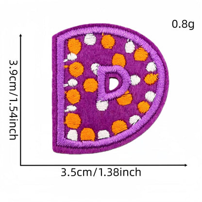 colorful alphabet embroidered patches A to Z letter design iron on
