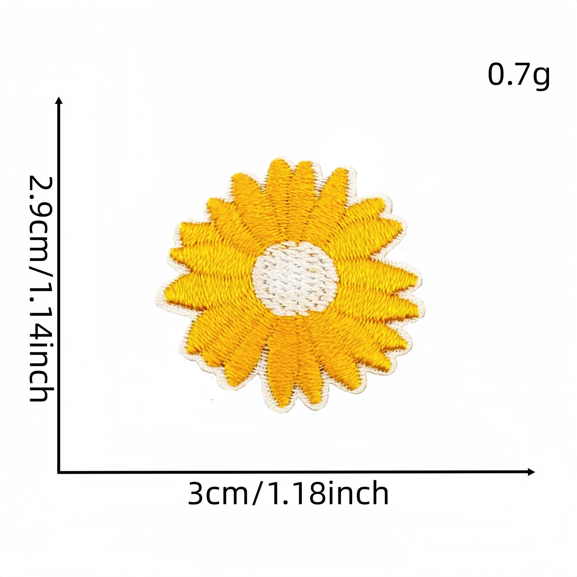 colorful daisy embroidered patches peel and stick self adhesive