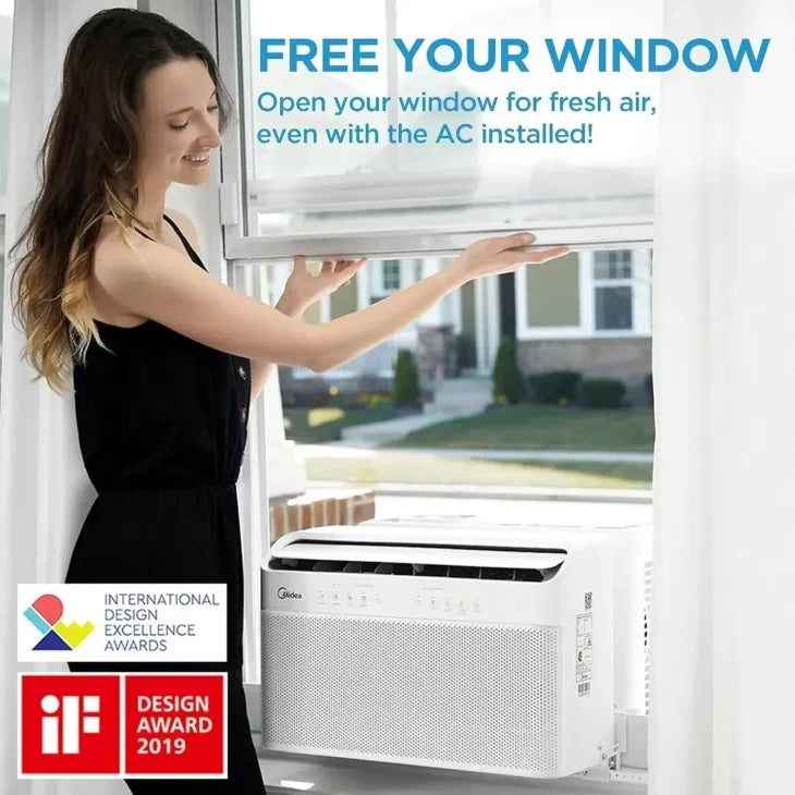 Climatiseur de fenêtre intelligent Midea 12 000 BTU à technologie Inverter et conception en forme de U (modèle 2026 ) ; refroidit des pièces allant jusqu'à 550 pieds carrés.
