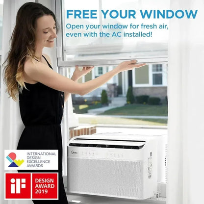 Climatiseur de fenêtre intelligent Midea 12 000 BTU à technologie Inverter et conception en forme de U (modèle 2026 ) ; refroidit des pièces allant jusqu'à 550 pieds carrés.