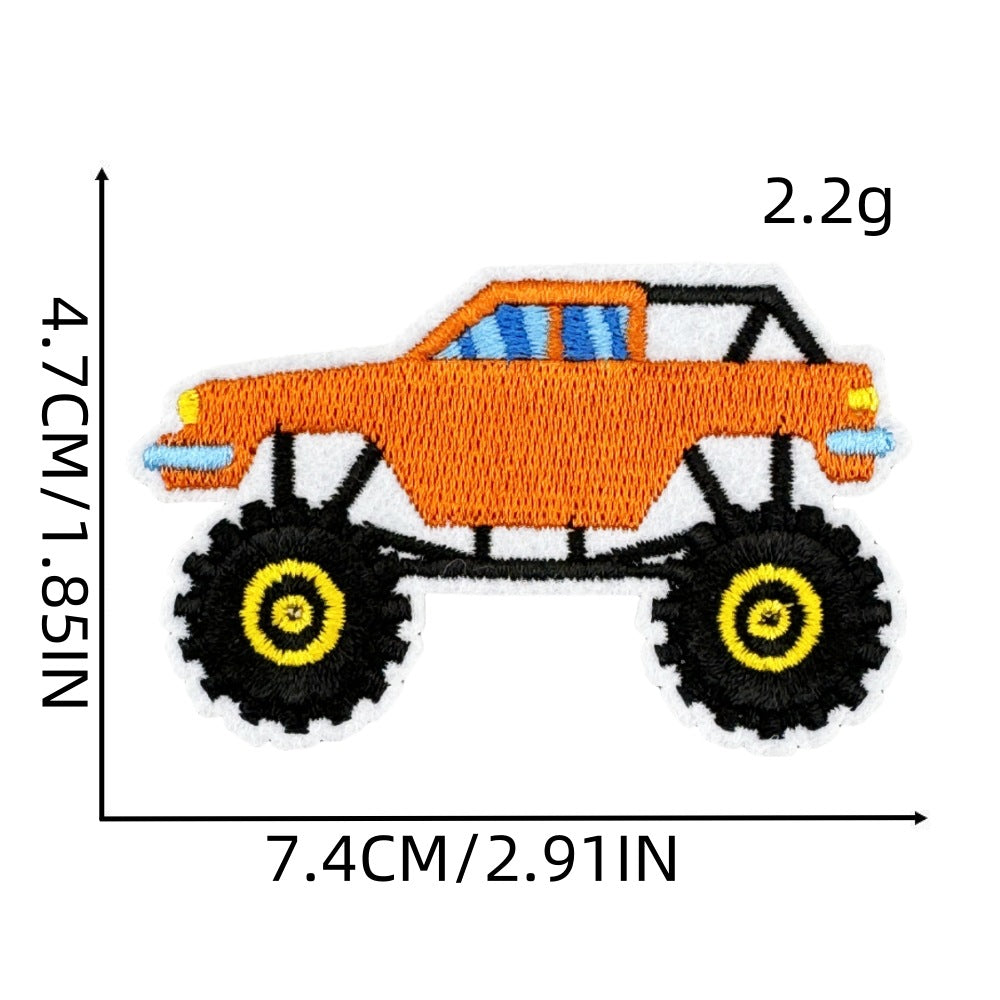 monster truck embroidered patches off road vehicle design iron on