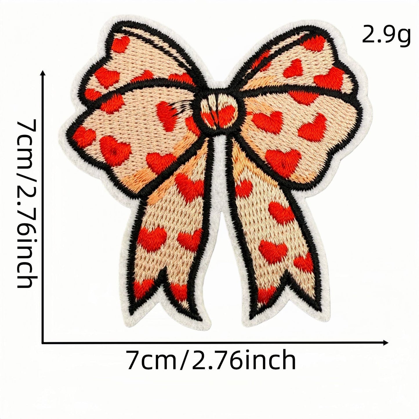 red bow embroidered patches iron on multicolor