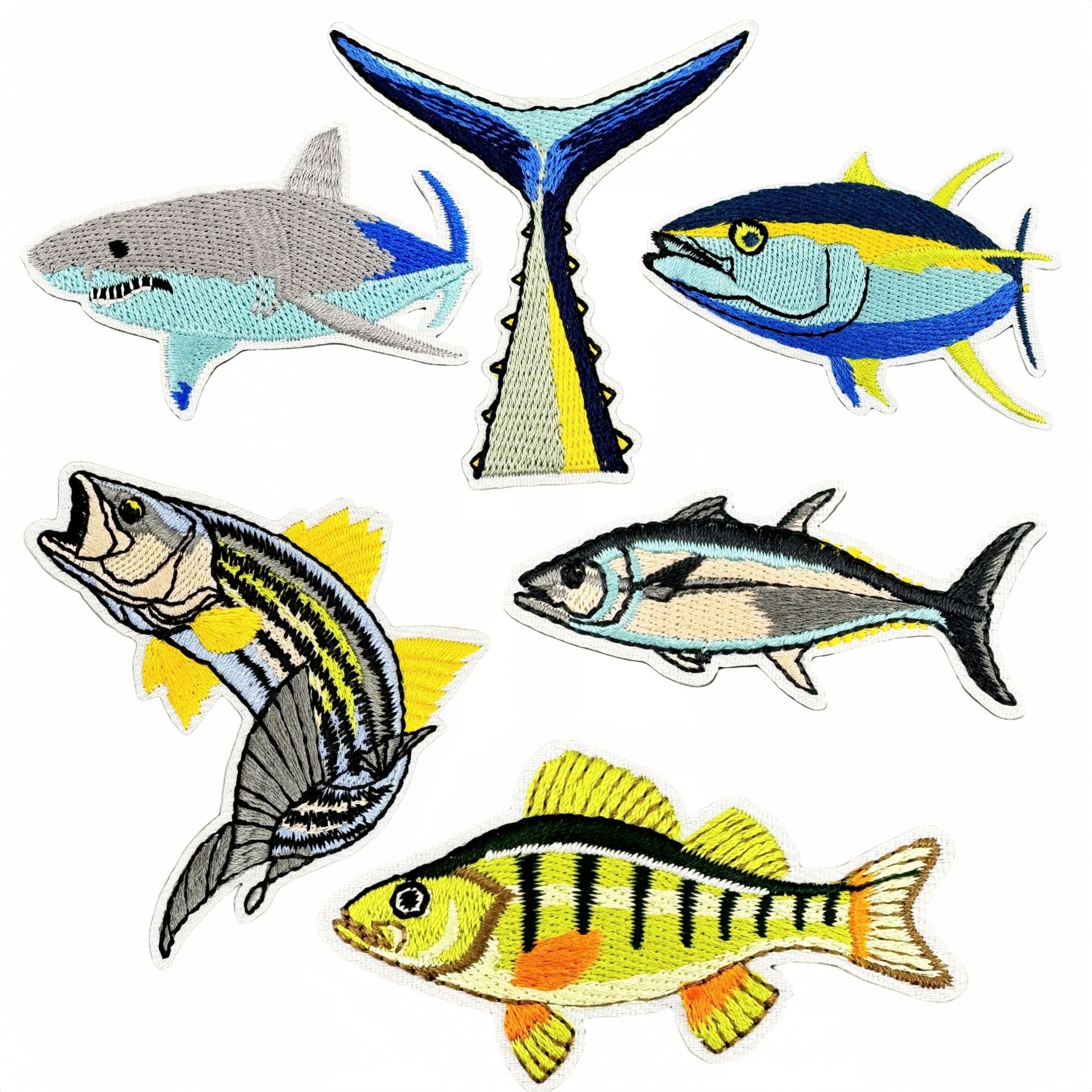 ocean fish embroidered patches marine life design iron on