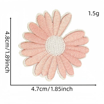 colorful daisy embroidered patches peel and stick self adhesive