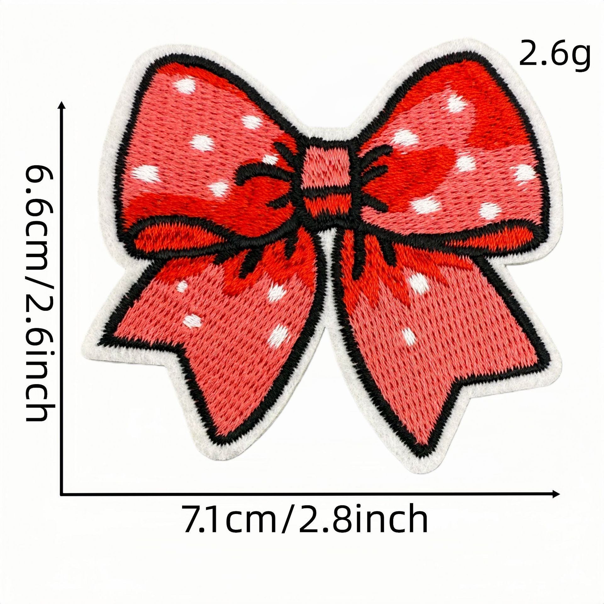 red bow embroidered patches iron on multicolor