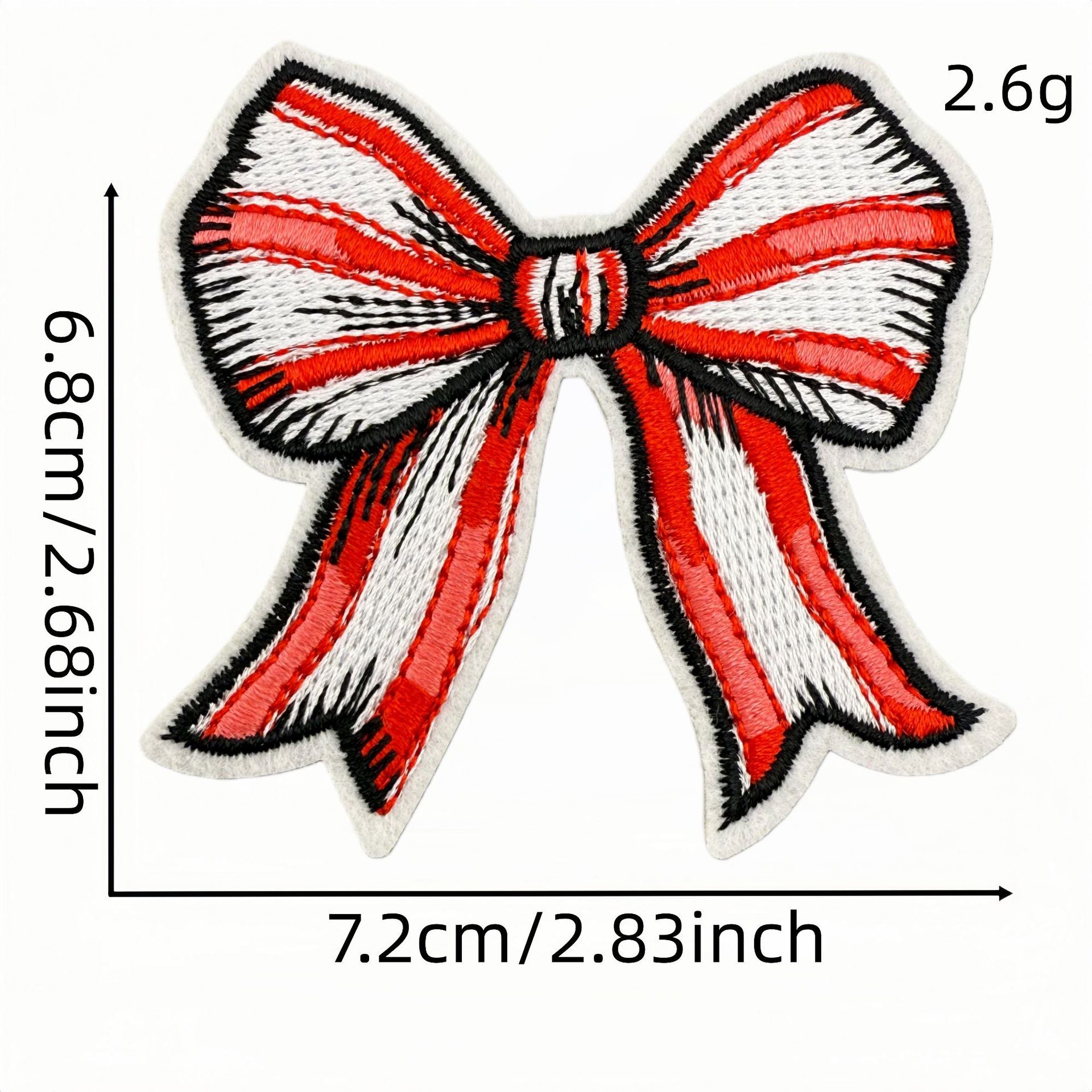 red bow embroidered patches iron on multicolor