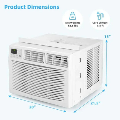 Climatiseur de fenêtre silencieux 2026  de 10 000 BTU, avec télécommande, mode Éco et certification Energy Star ; appareil 3-en-1 incluant un déshumidificateur.