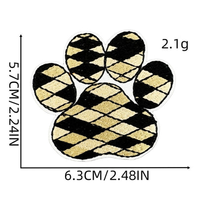 colorful animal paw print embroidered patches iron on