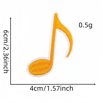 colorful music note embroidered patches iron on