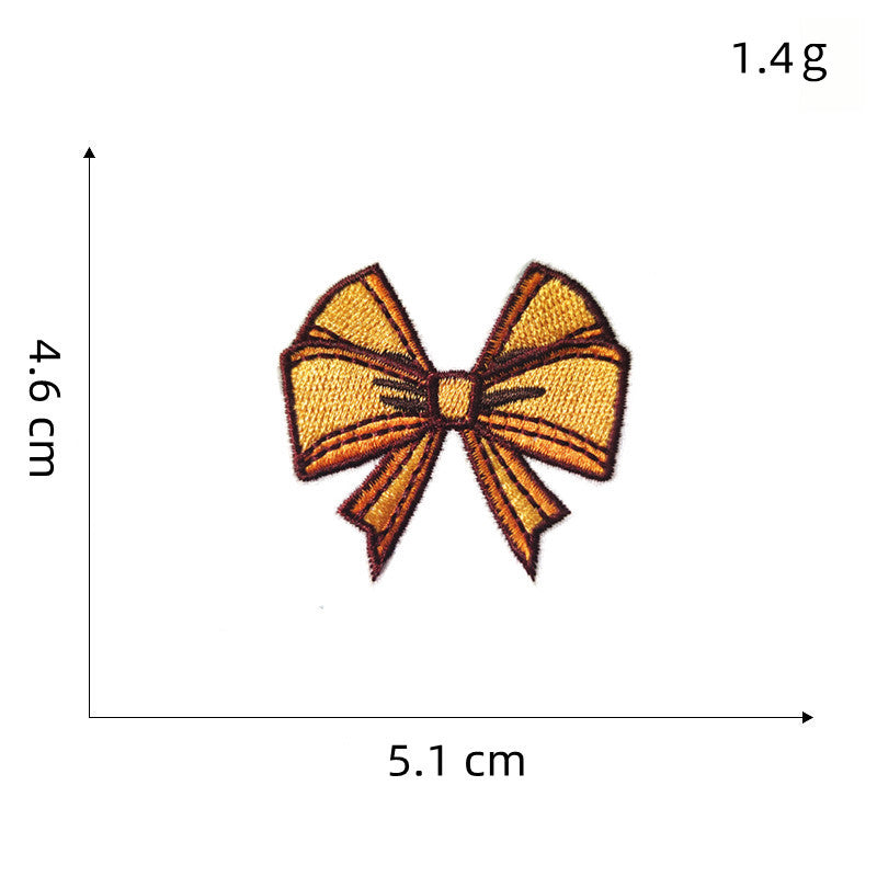 colorful bow tie embroidered patches multicolor design iron on