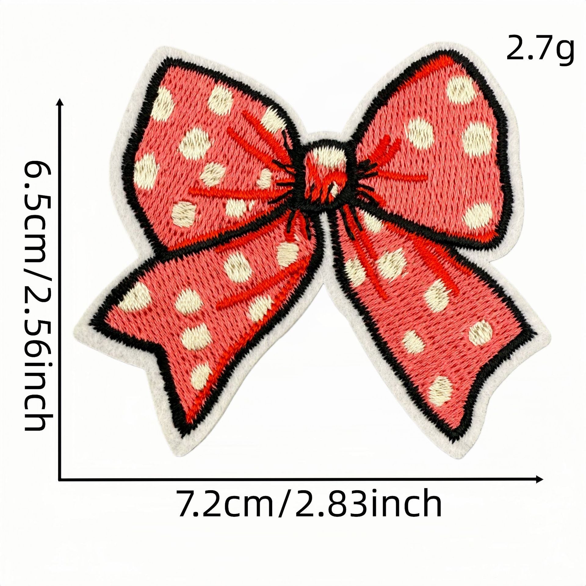 red bow embroidered patches iron on multicolor