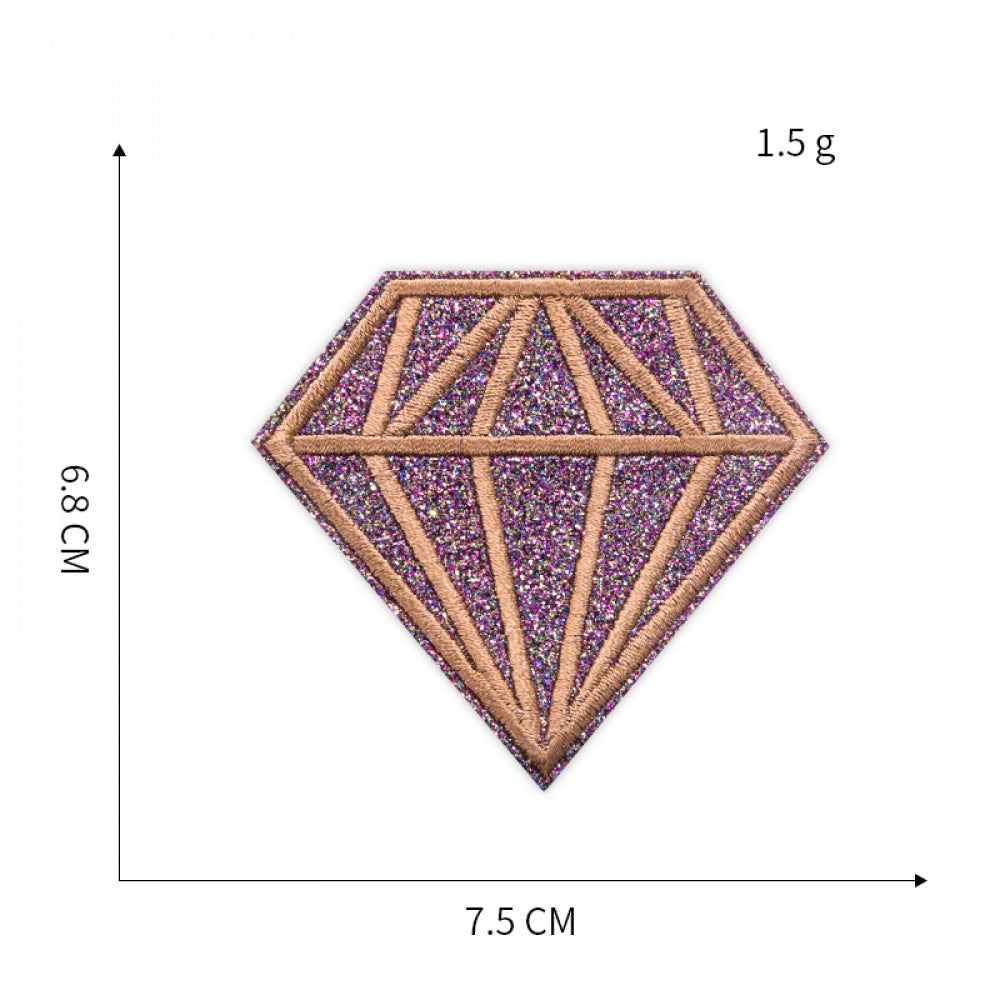colorful diamond embroidered patches iron on