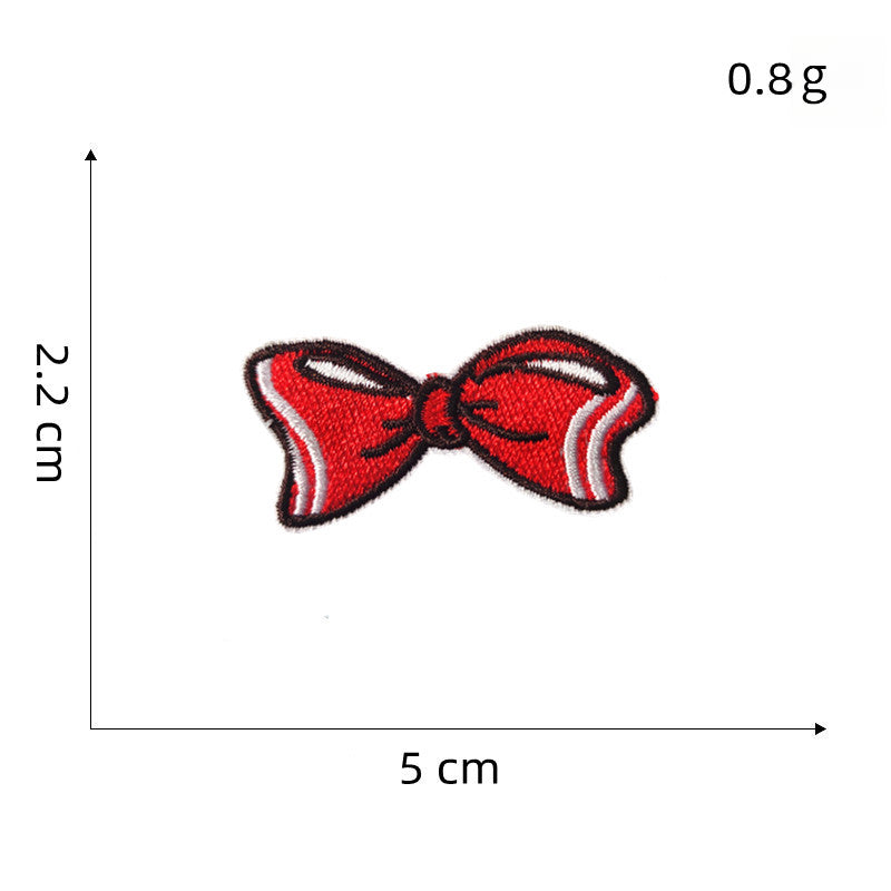 colorful bow tie embroidered patches multicolor design iron on