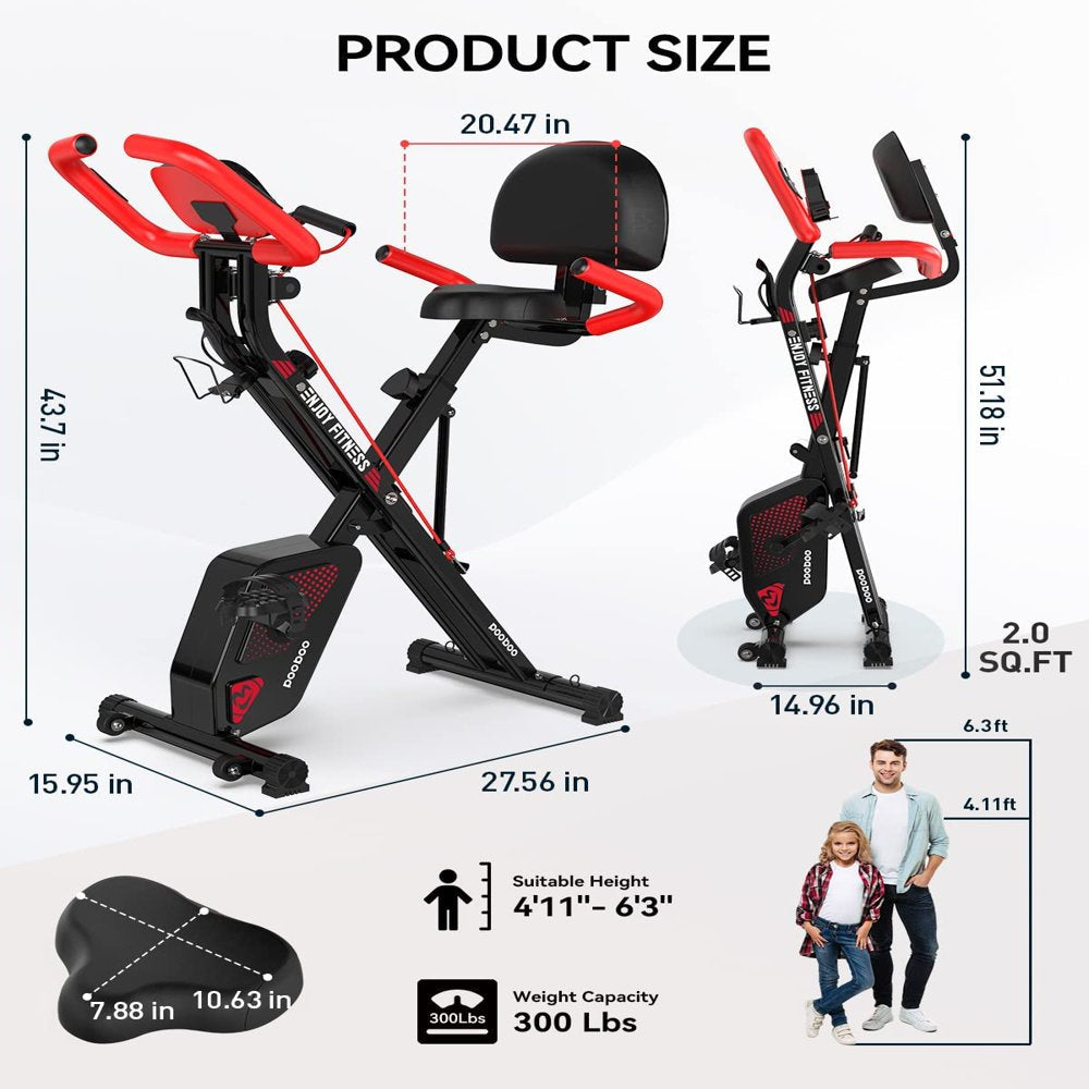 Vélo d'entraînement pliable Pooboo 3 en 1 pour la maison, supportant jusqu'à 136 kg (300 lb).