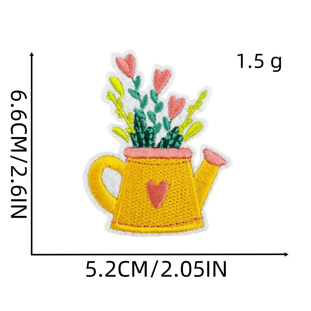 bee butterfly floral embroidered patches summer garden iron on