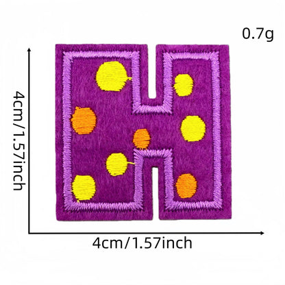 colorful alphabet embroidered patches A to Z letter design iron on