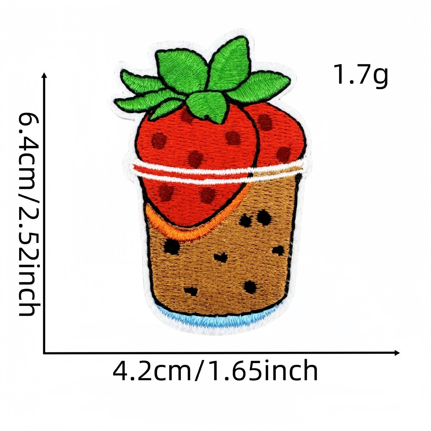 strawberry embroidered patches fruit design set iron on