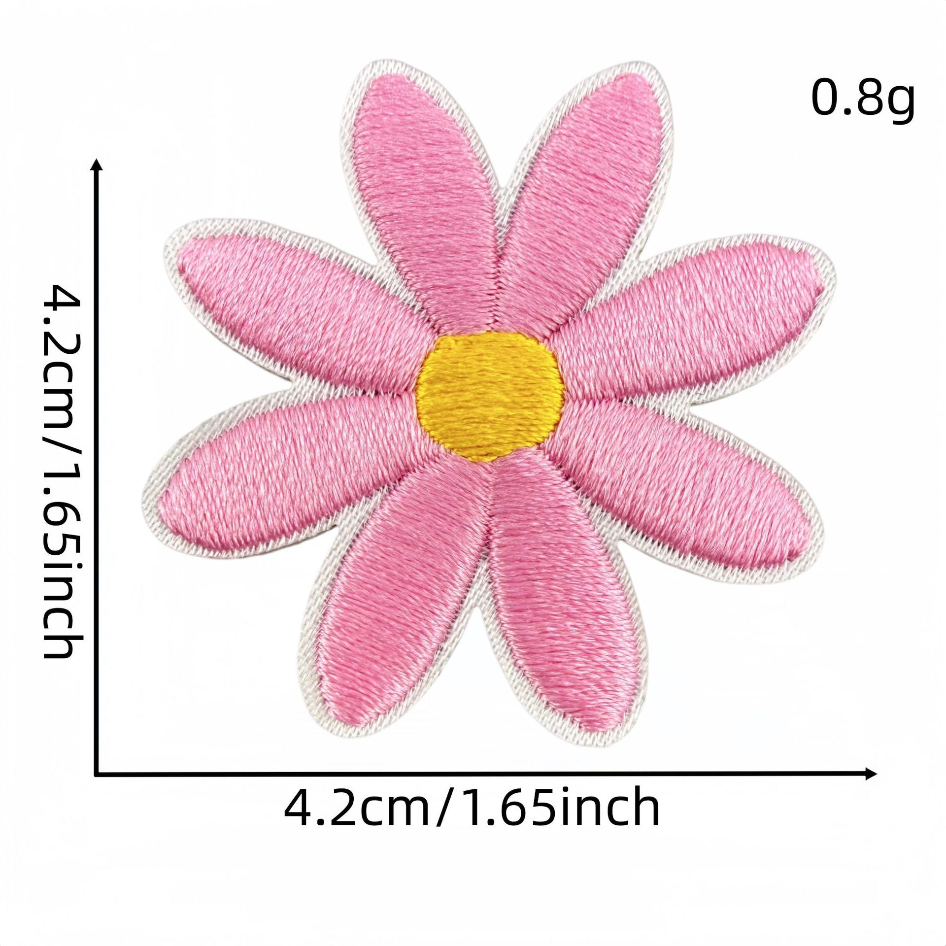 daisy flower embroidered patches multicolor floral set iron on