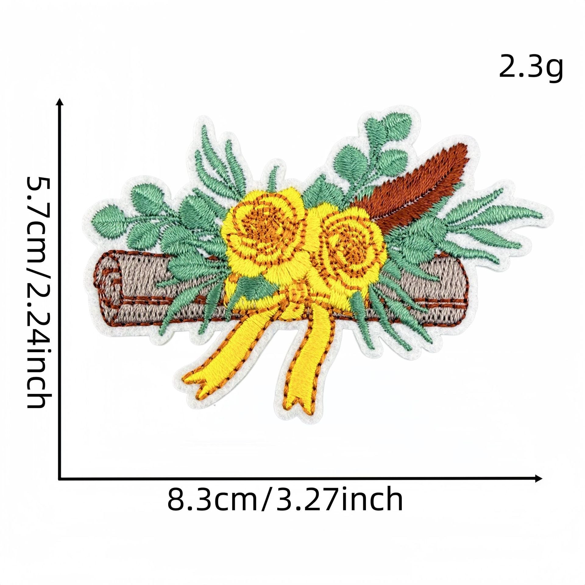 graduation embroidered patches cap trophy design iron on