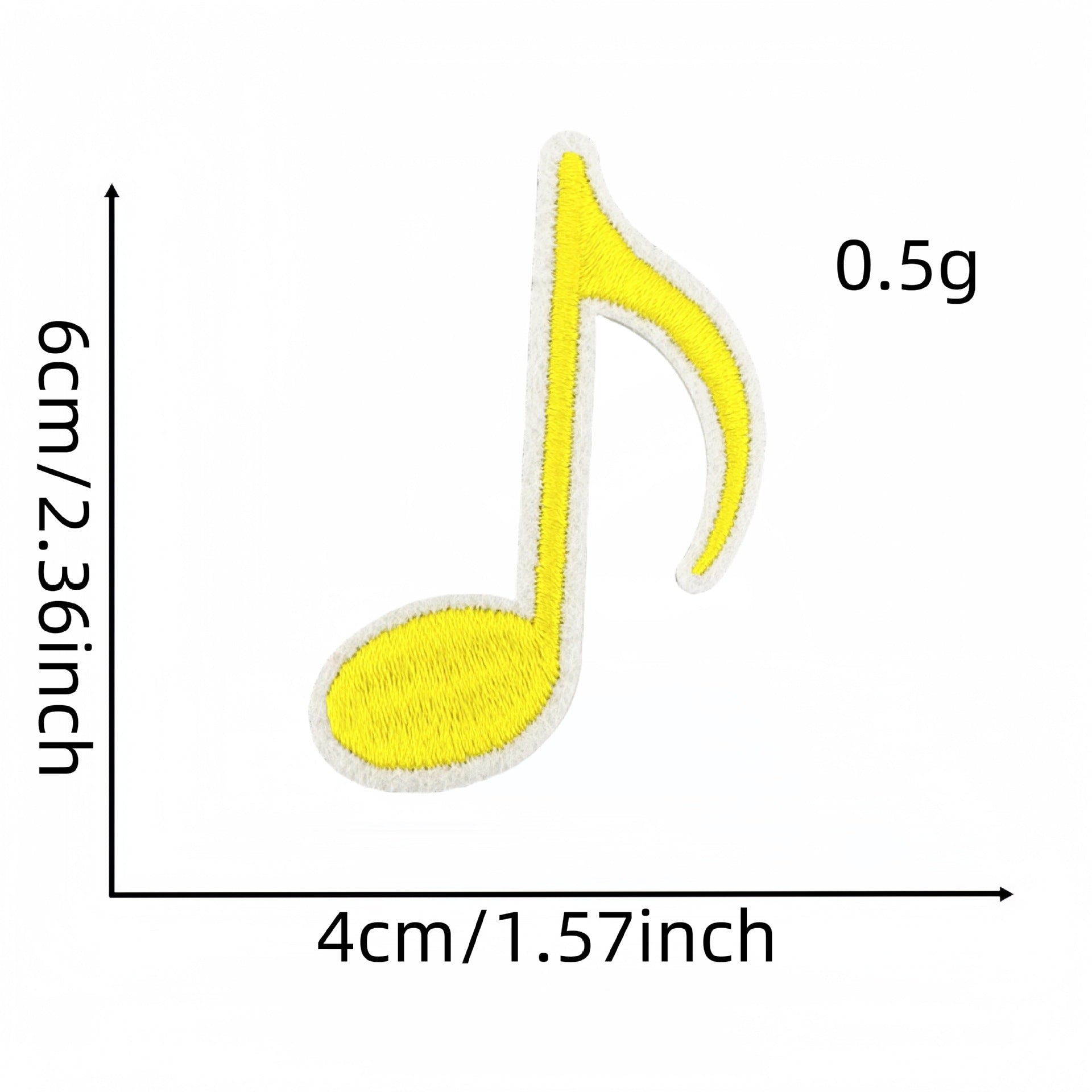 colorful music note embroidered patches iron on
