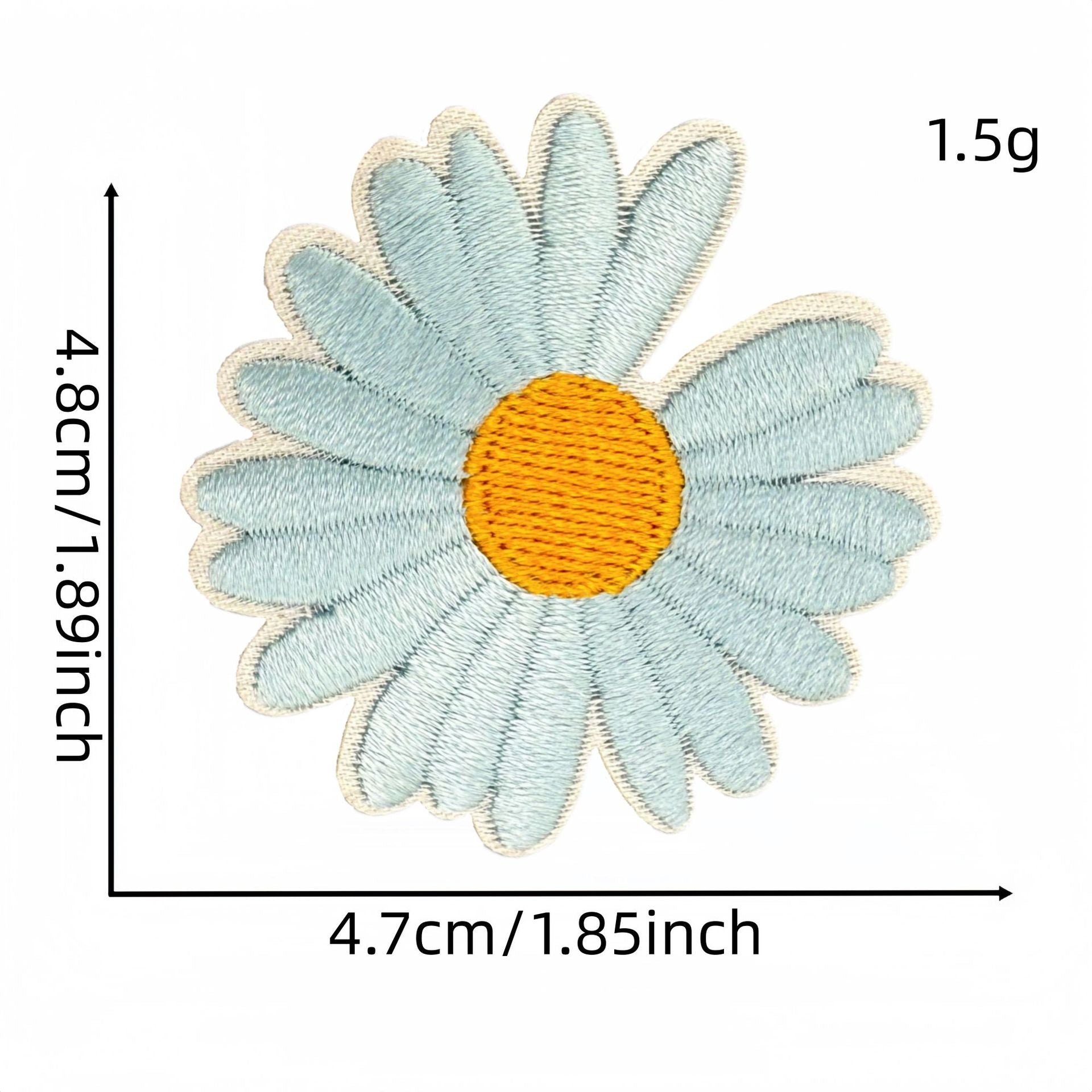 colorful daisy embroidered patches peel and stick self adhesive