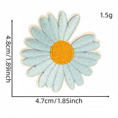 colorful daisy embroidered patches peel and stick self adhesive
