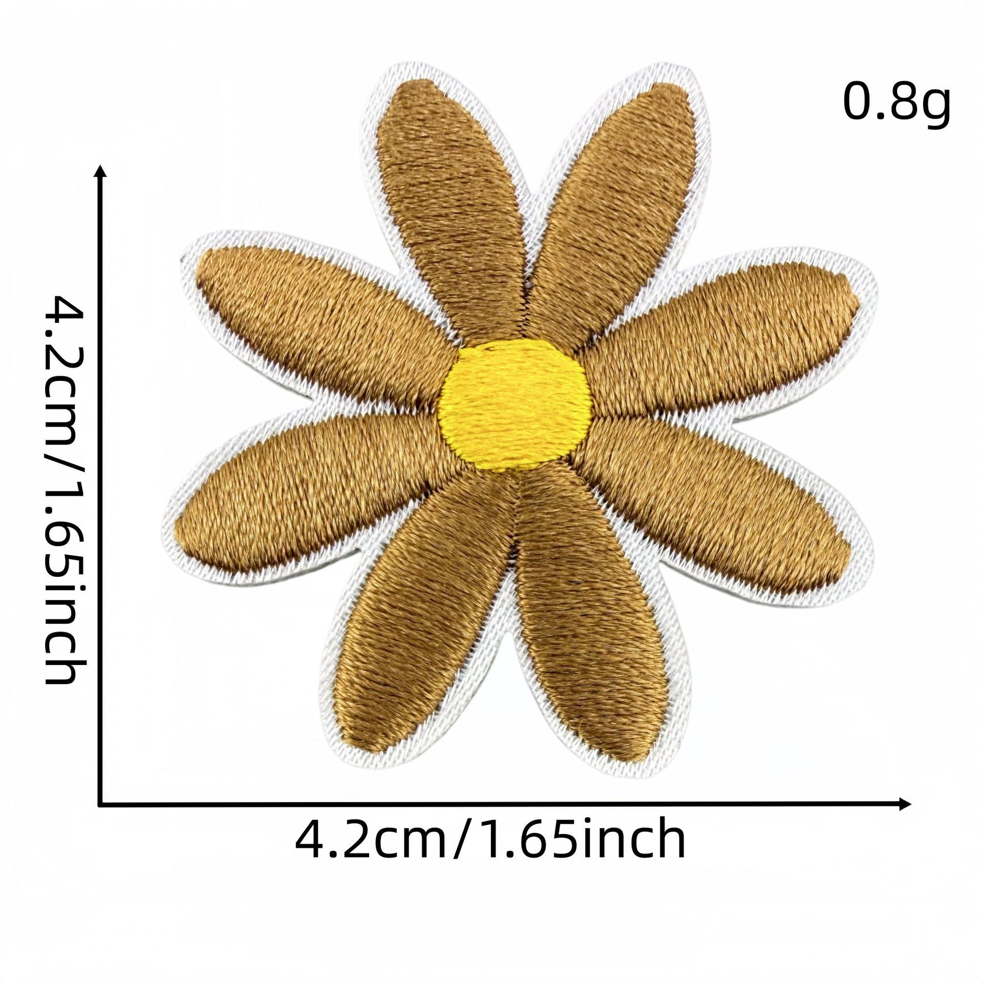 daisy flower embroidered patches multicolor floral set iron on