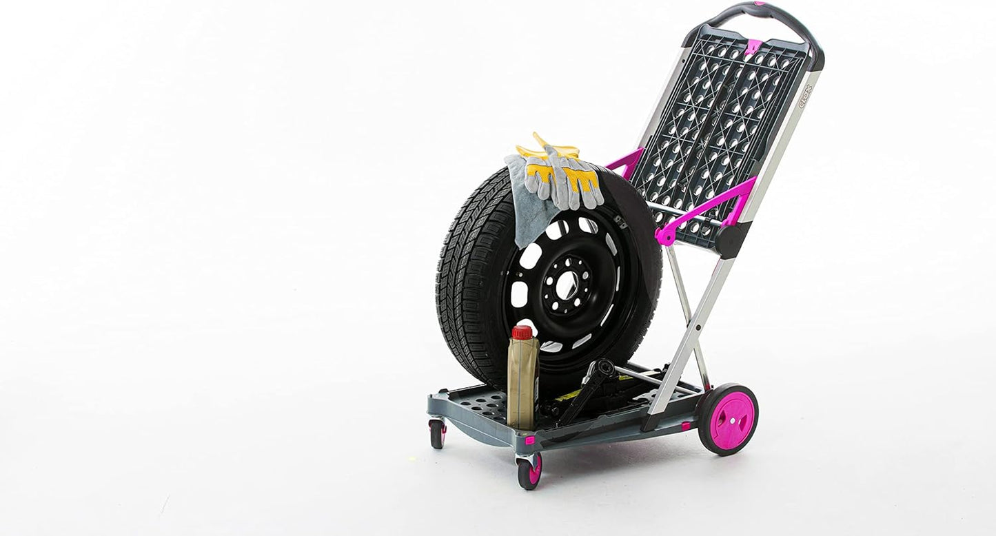 Chariots pliables, fonctionnels et polyvalents 2026 | Chariot pliable mobile | Chariot de courses avec boîte de rangement (noir)