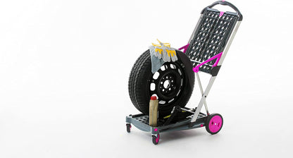 Chariots pliables, fonctionnels et polyvalents 2026 | Chariot pliable mobile | Chariot de courses avec boîte de rangement (noir)