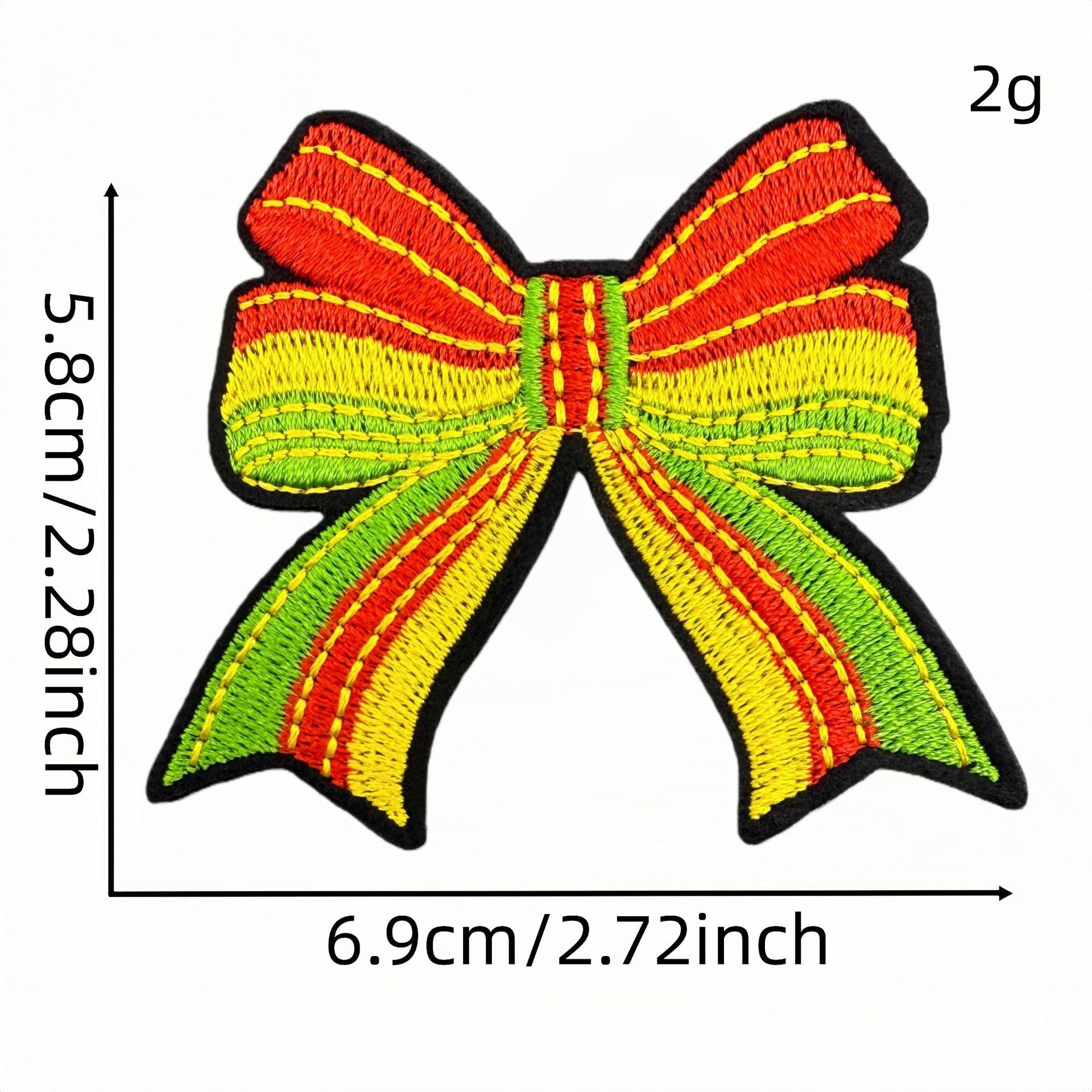 bow embroidered patches iron on multicolor