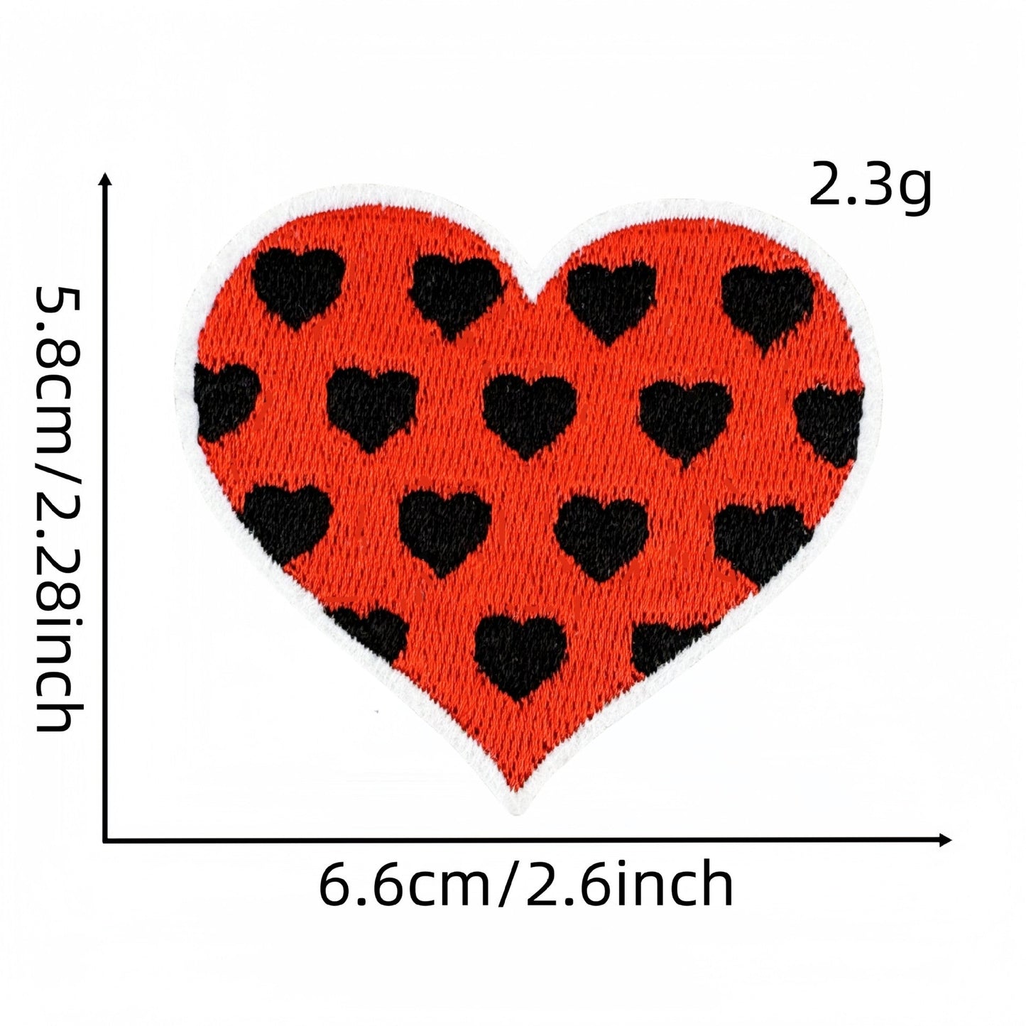 heart embroidered patches plaid polka dot animal print iron on