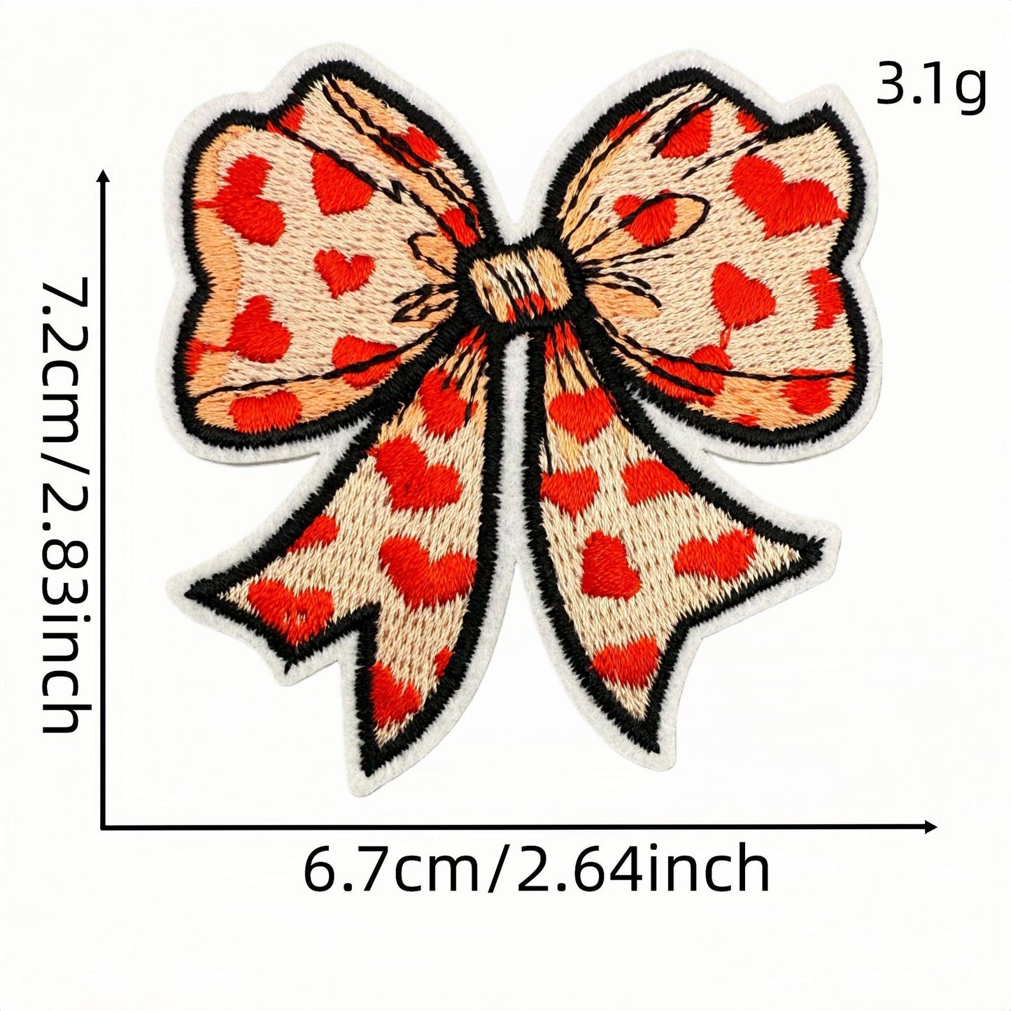 red bow embroidered patches iron on multicolor