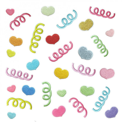 colorful spring heart embroidered patches iron on