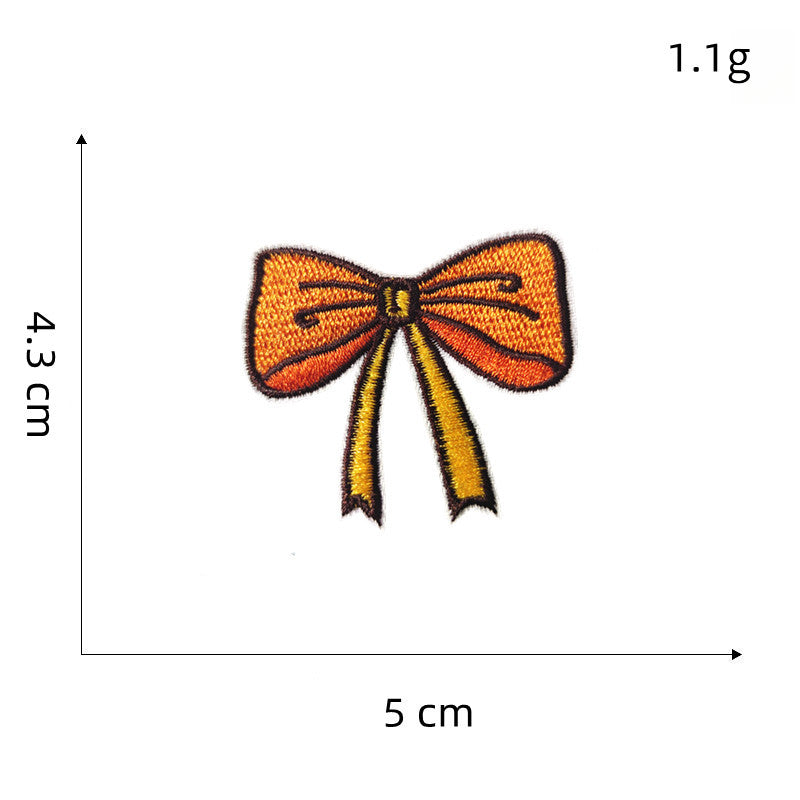 colorful bow tie embroidered patches multicolor design iron on