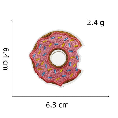 donut embroidered patches sweet food design iron on