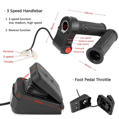 Kit moteur brushless 2026 72V 3000W avec contrôleur 24 MOSFET 50A et accélérateur pour scooter électrique, moteur de vélo électrique, kit de conversion de pièces DIY pour moto (6 pièces en 1 et moteur avec pied)