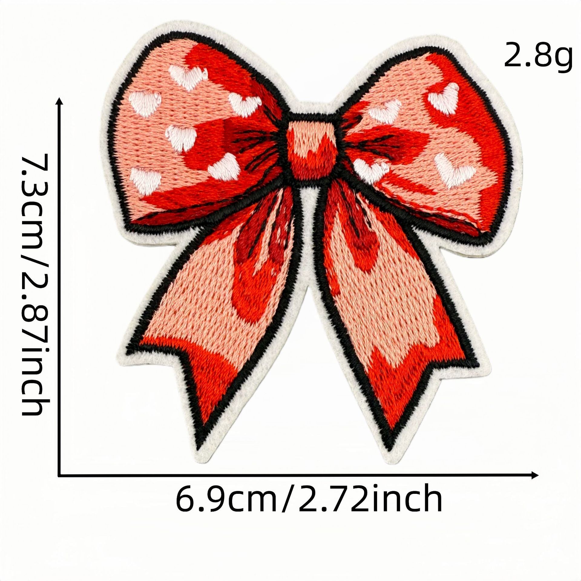 red bow embroidered patches iron on multicolor