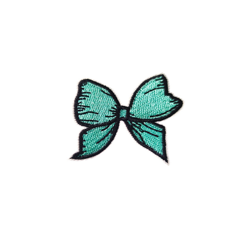 colorful bow tie embroidered patches multicolor design iron on