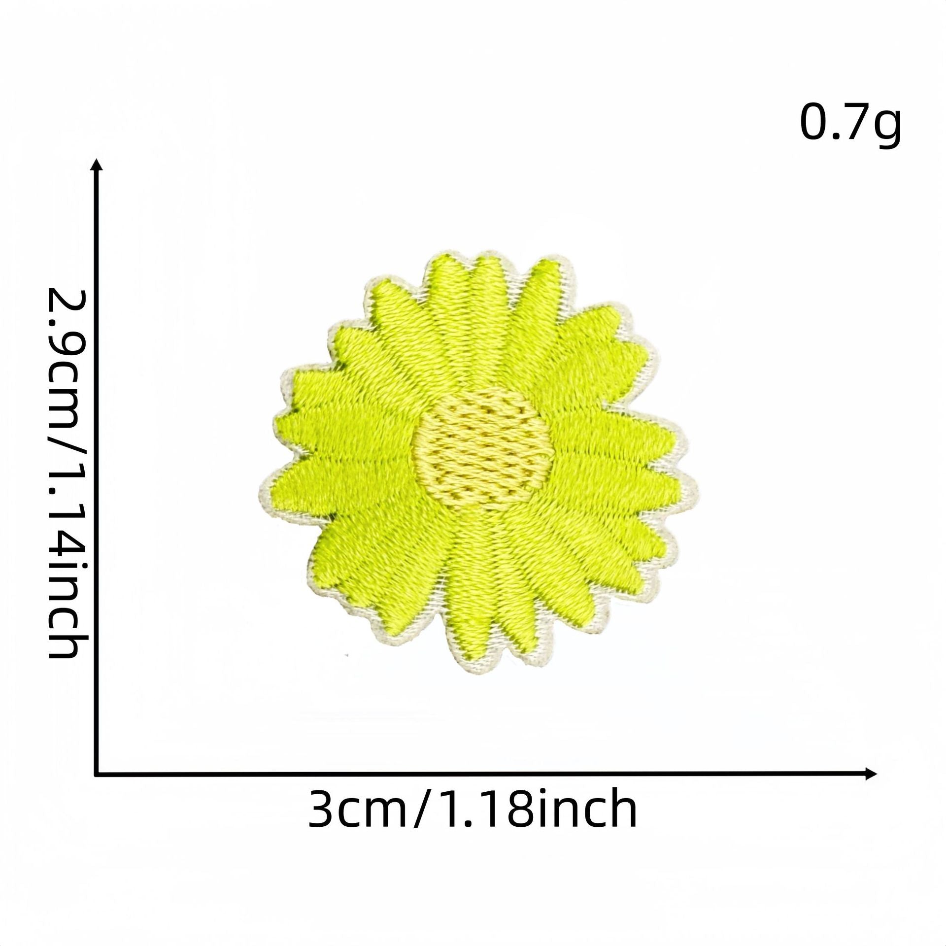 colorful daisy embroidered patches peel and stick self adhesive