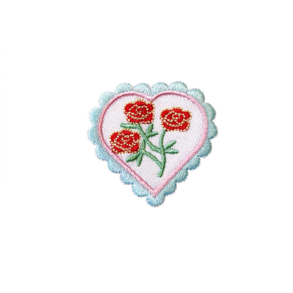 floral heart embroidered patches flower design iron on