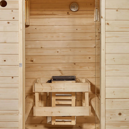 Sauna tonneau 2026 au Spitzberg avec four à sauna