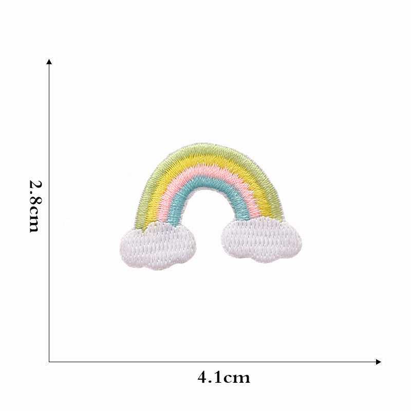 star rainbow embroidered patches peel and stick self adhesive