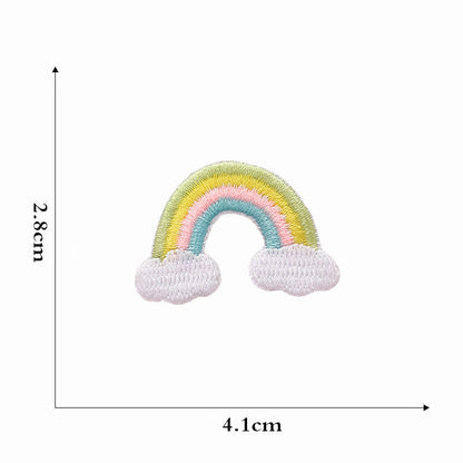 star rainbow embroidered patches peel and stick self adhesive