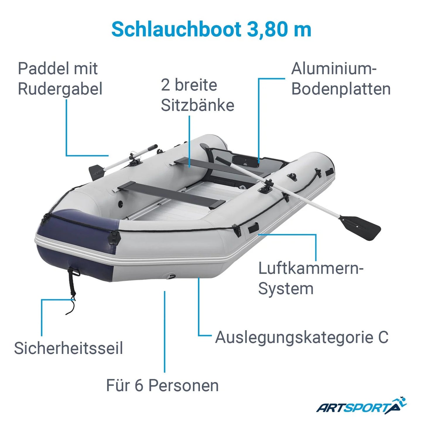 Bateau pneumatique 2026 de 3,80 m