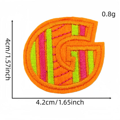 colorful alphabet embroidered patches A to Z letter design iron on